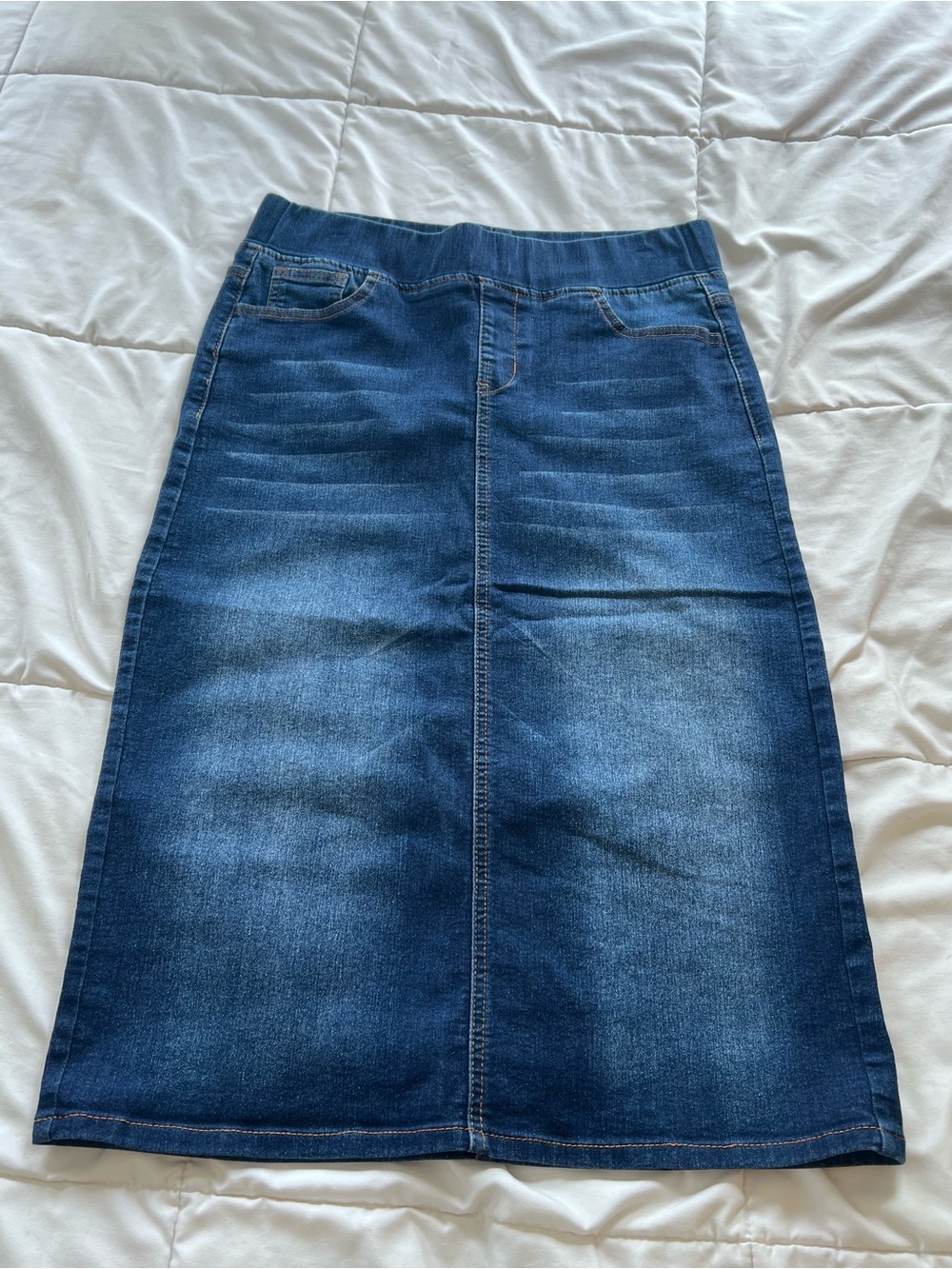 & Other Stories Dark Blue Straight Denim Skirt